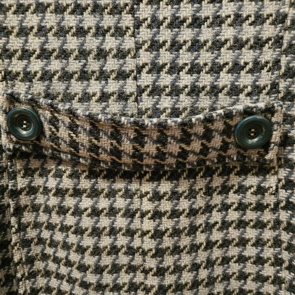 🍋 Reitmans Blue Houndstooth Wool Peacoat - Picture 8 of 11